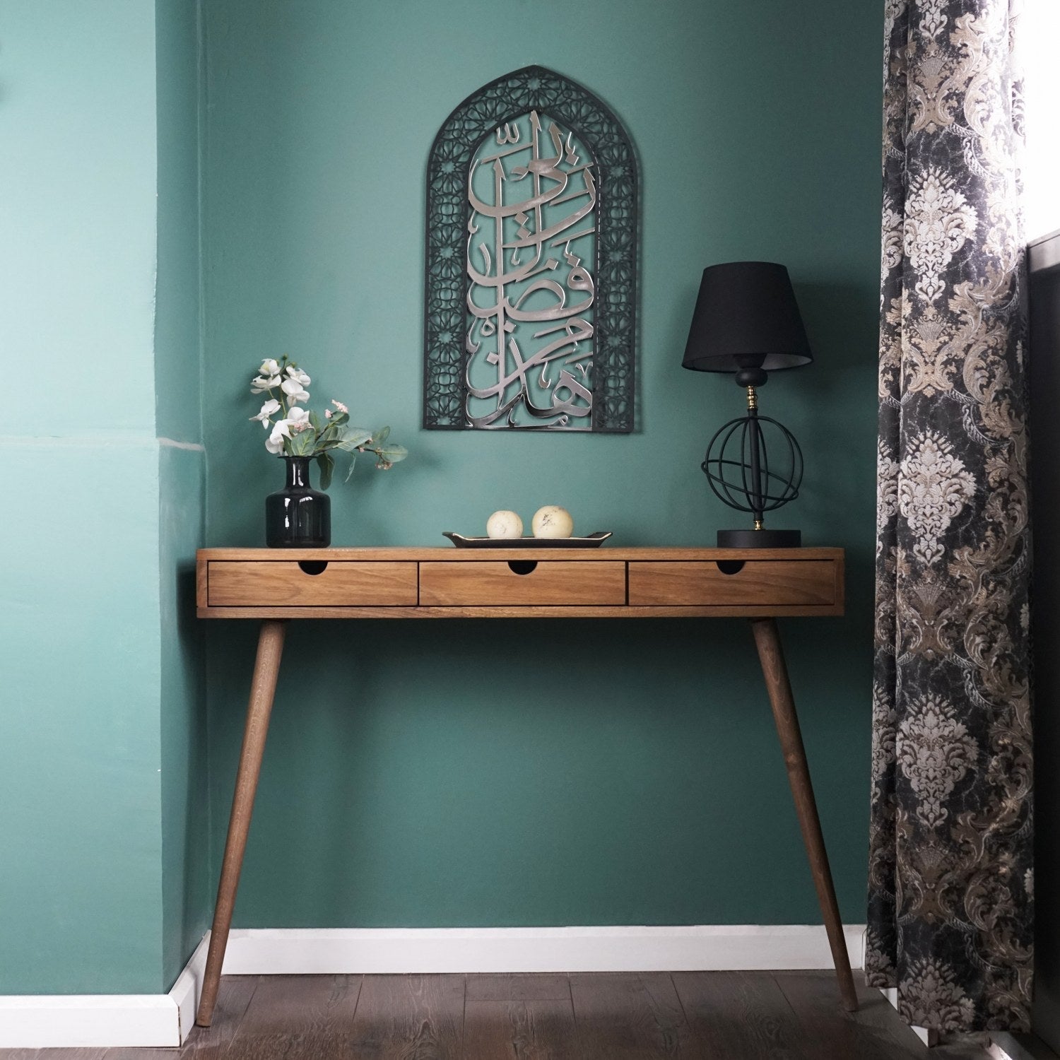 muslim-gift-hadha-min-fadli-mihrab-dome-silver-colored-metal-wall-art-unique-islamicwallartstore