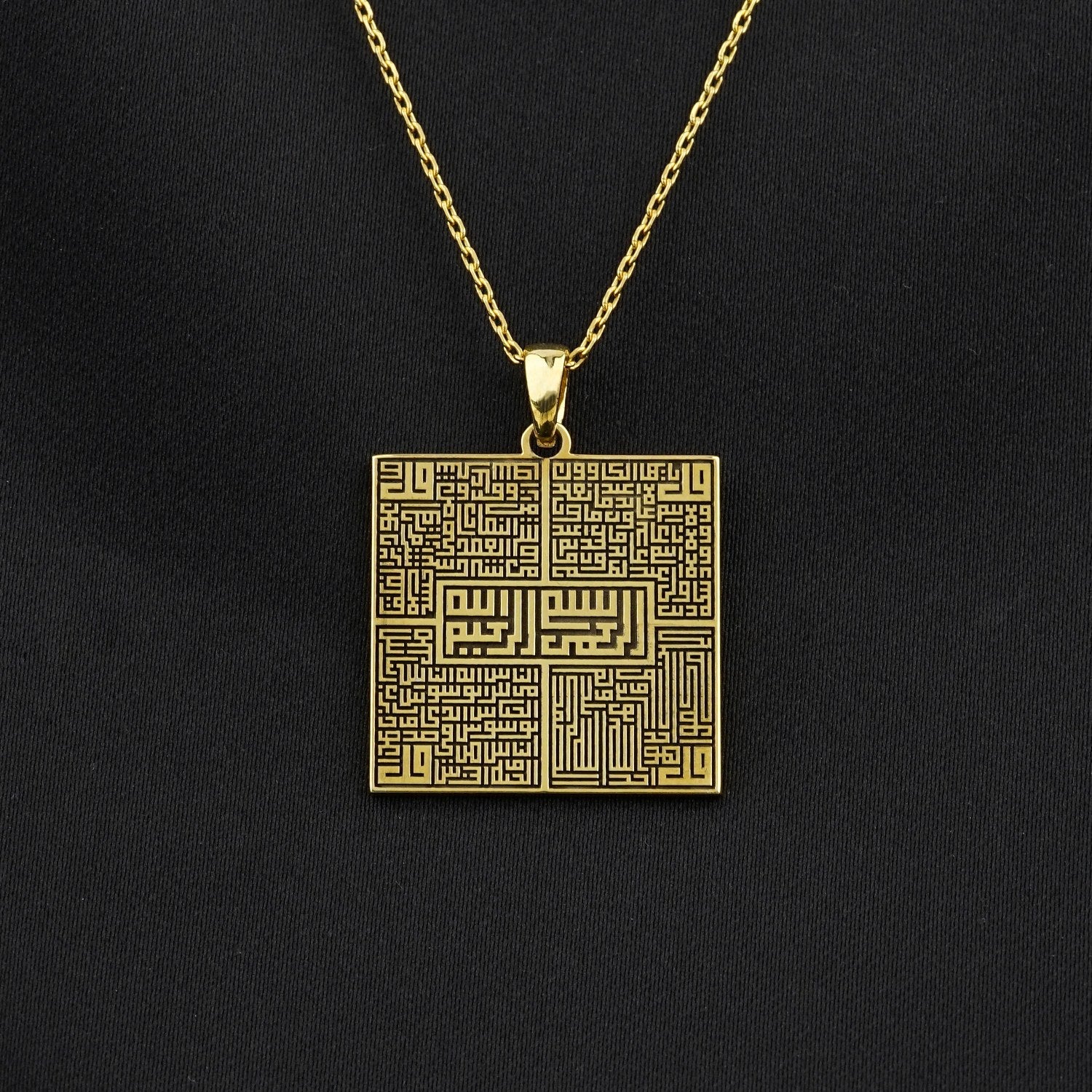 4-qul-kufic-square-muslim-jewelry-18k-gold-plated-silver-pendant-modern-islamic-jewelry-unique-gift-idea-islamicwallartstore
