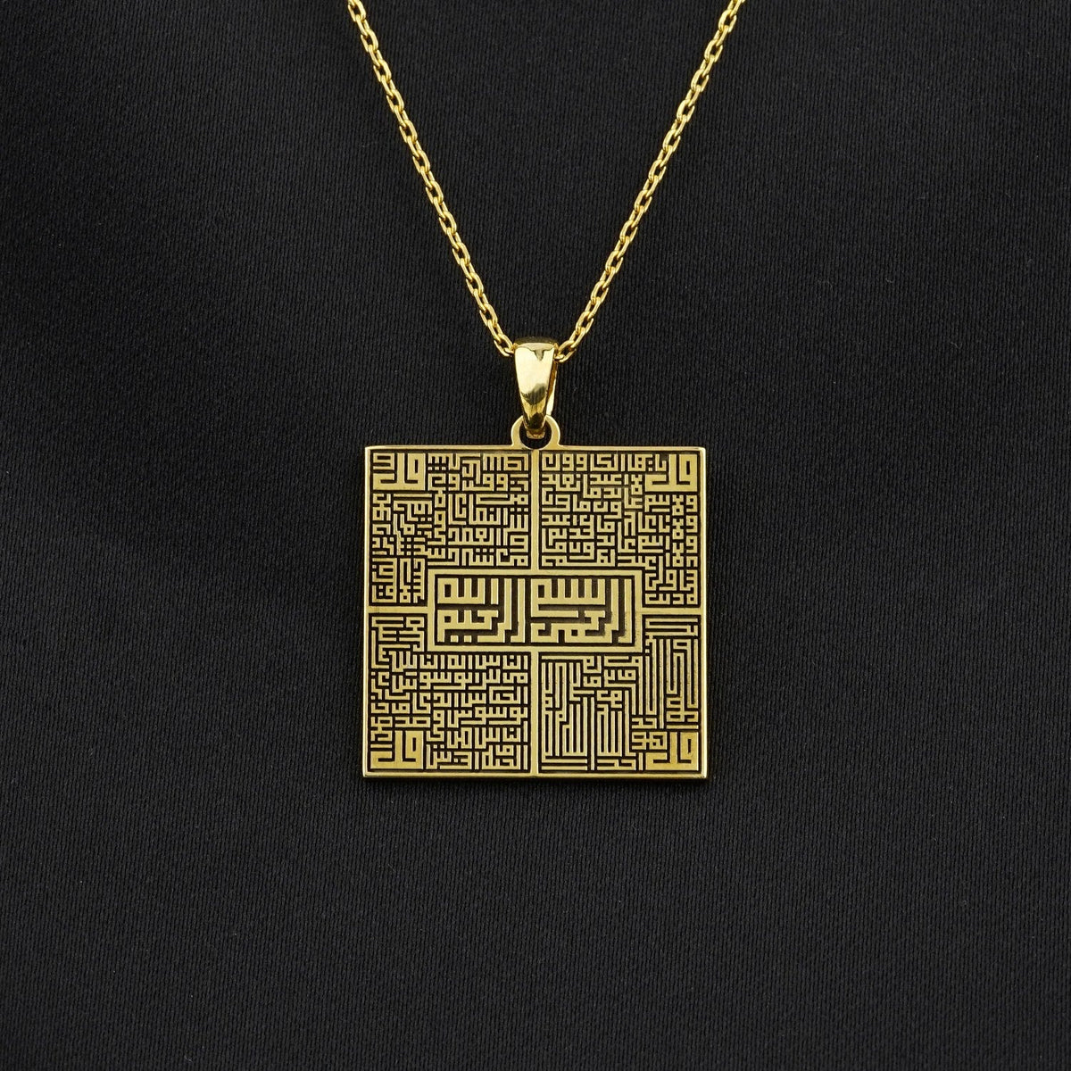 4-qul-kufic-square-muslim-jewelry-18k-gold-plated-silver-pendant-modern-islamic-jewelry-unique-gift-idea-islamicwallartstore