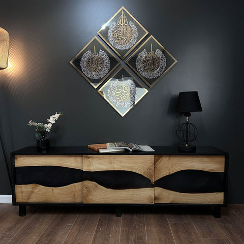 Diamond Shaped Islamic Wall Art Ayatul Kursi, Falaq, Nas, Ikhlas