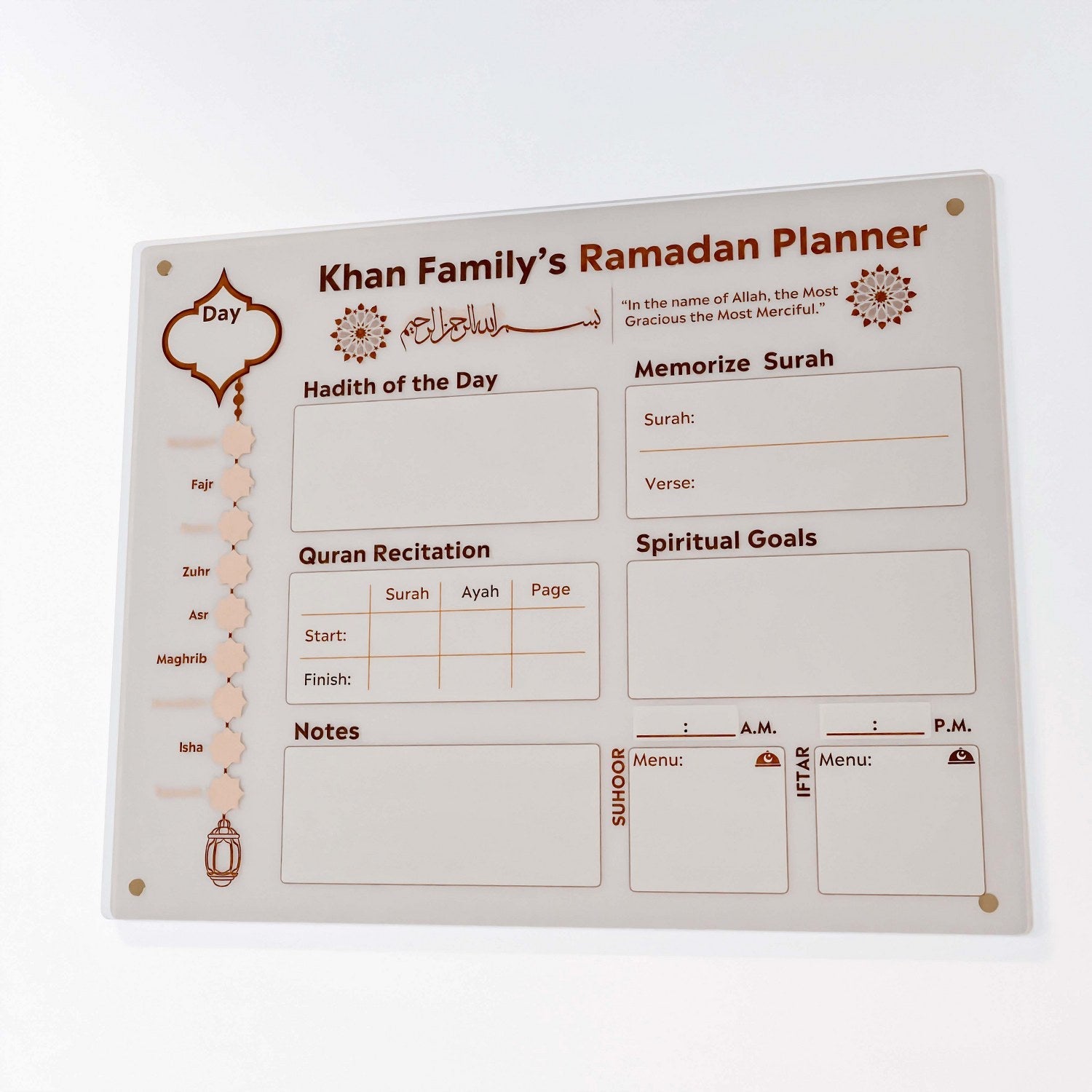 acrylic-board-family-ramadan-planner-with-hadith-of-the-day-and-quran-recitation-goals-islamicwallartstore