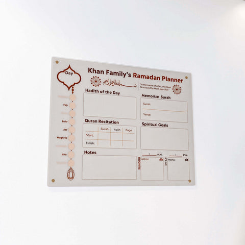 family-ramadan-daily-planner-on-acrylic-board-customized-name-with-stylish-design-for-daily-activities-islamicwallartstore