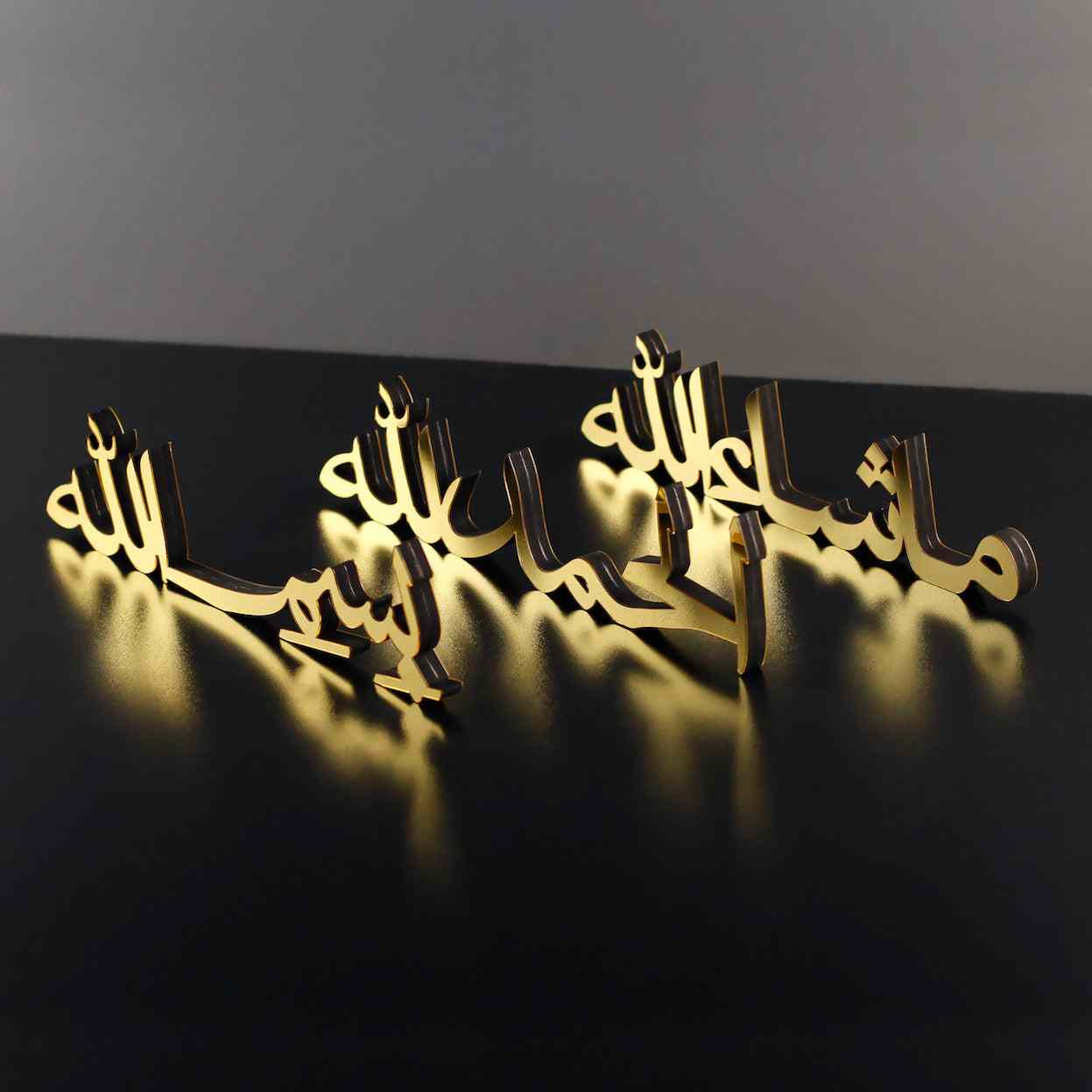 Alhamdulillah, Bismillah, MashAllah Arabic Letter Table Decor - Islamic Wall Art Store