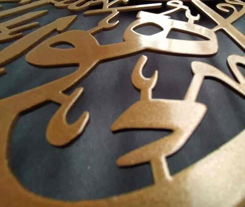 Bismillah Latin Key Holder, Basmala and Tree Metal Calligraphy Islamic Home Decor - Islamic Wall Art Store