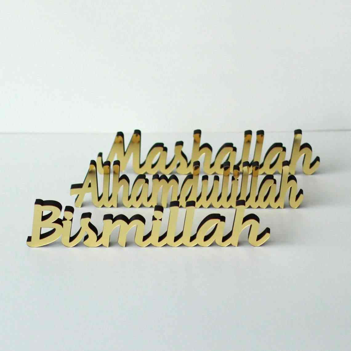 Bismillah, SubhanAllah, Alhamdulillah, AllahuAkbar, MashAllah Tabletop Decors - Style New - Islamic Wall Art Store