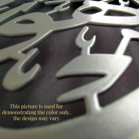 Kufic Kalima Large Metal Wall Clock - Islamic Wall Art Store