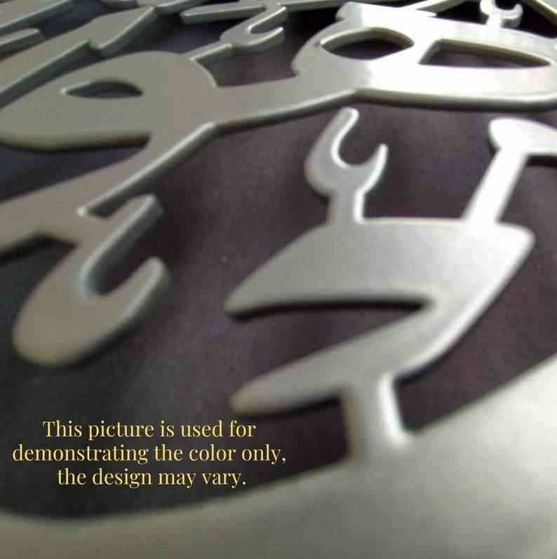 Kufic Kalimat ash-Shahadah Islamic Metal Wall Clock - Islamic Wall Art Store