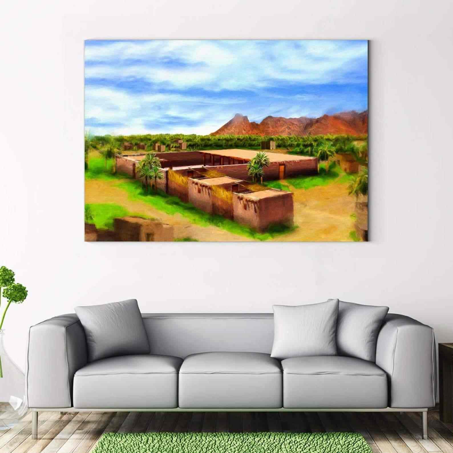 Masjid An Nabawi v3 Oil Painting Reproduction Canvas Print Islamic Wall Art - Islamic Wall Art Store