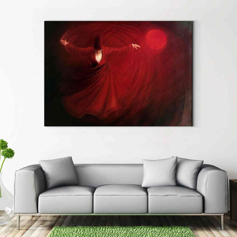 Whirling Dervish v15 Oil Paint Reproduction Canvas Print Islamic Wall Art - Islamic Wall Art Store