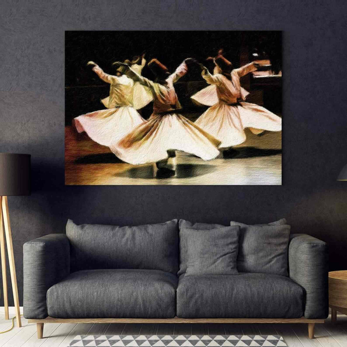 Whirling Dervish v22 Oil Paint Reproduction Canvas Print Islamic Wall Art - Islamic Wall Art Store