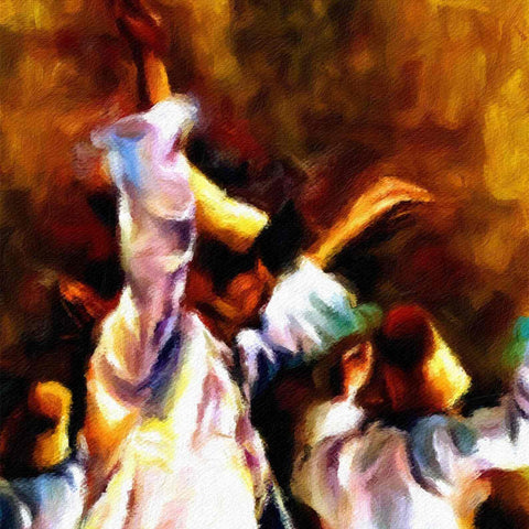 Whirling Dervish v6 Oil Paint Reproduction Canvas Print Islamic Wall Art - Islamic Wall Art Store